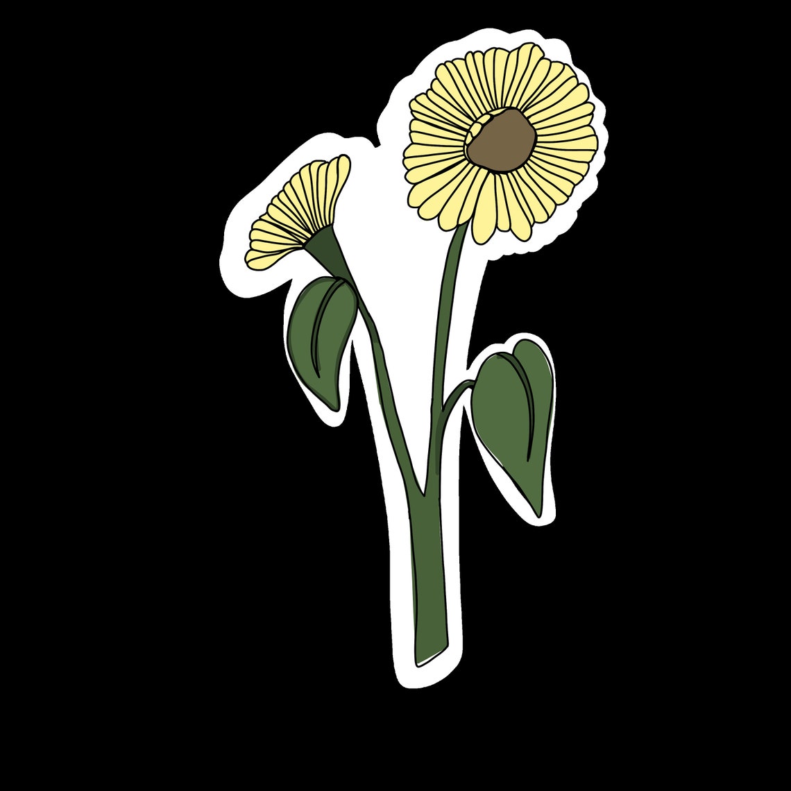 Yellow Flower Sticker Etsy