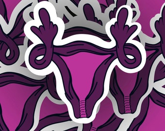 Angry Uterus Sticker | Girl Power Sticker | Strong Woman Sticker