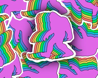 Bigfoot Rainbow Sticker | Bigfoot Sticker