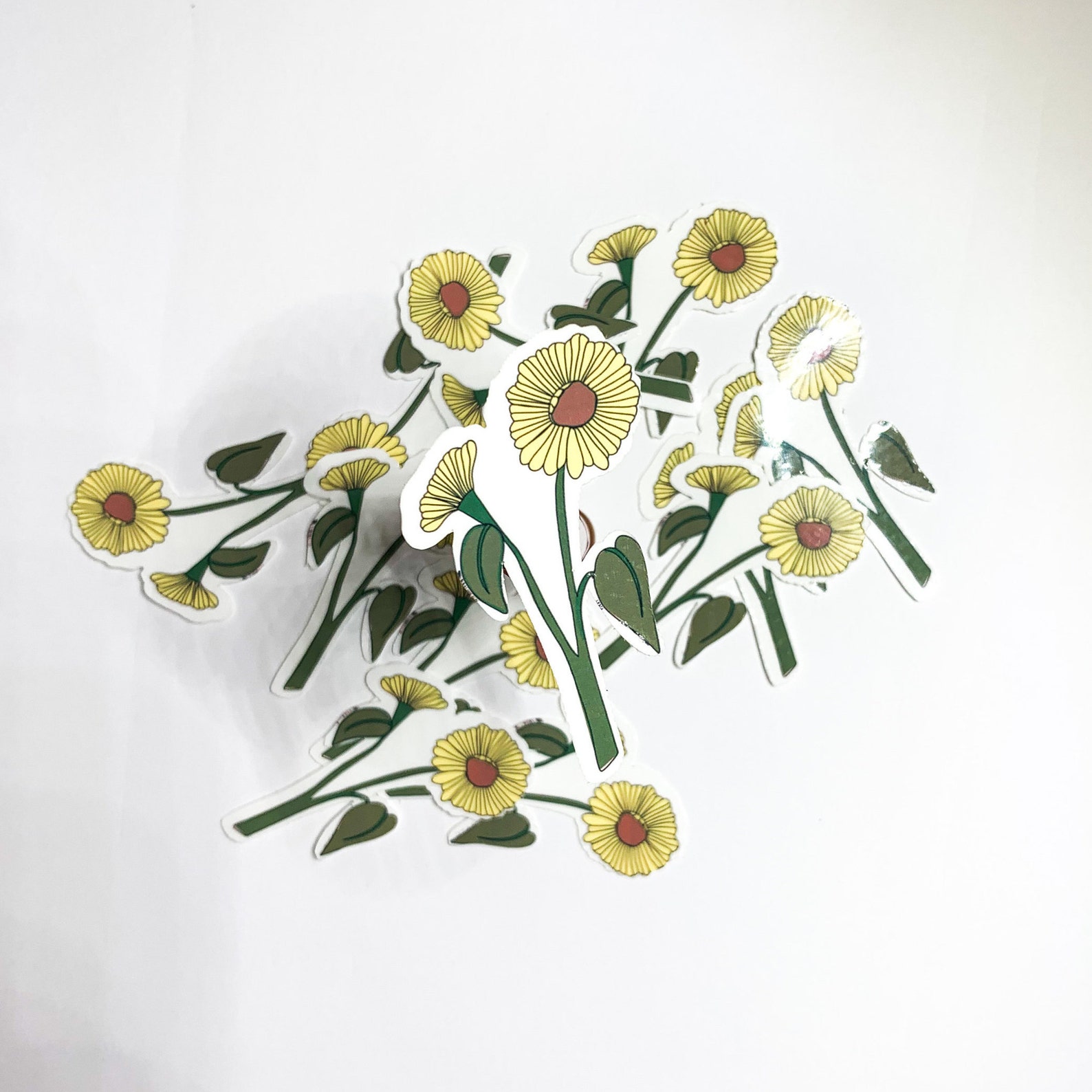 Yellow Flower Sticker Etsy