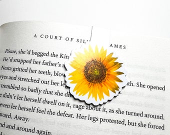Sunflower Bookmark, Magnetic Bookmark, Planner bookmark, reading accessory, journal bookmark