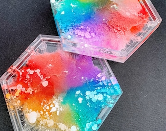 Rainbow Resin Onderzetters