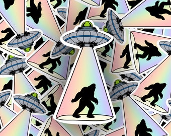 Bigfoot Alien Sticker | Alien Sticker | Holographic Sticker