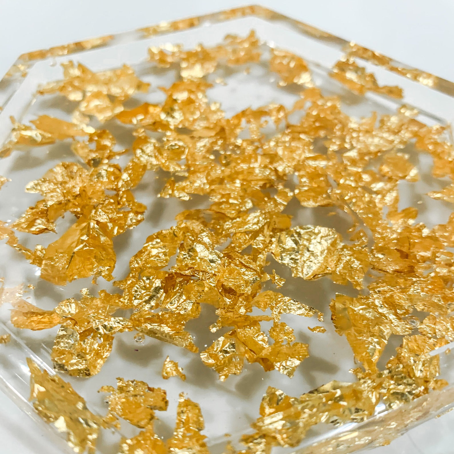 Gold Leaf Coasters Gold Resin Coasters Coasters Gold Flake Etsy