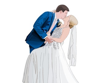 Custom Portrait, Couples Illustration, Personalised Portrait, DOWNLOAD ONLY
