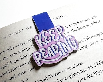 Keep Reading Quote Bookmark, Magnetic Bookmark, Planner bookmark, reading accessory, journal bookmark