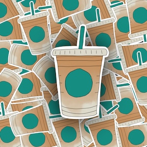 Iced Macchiato Coffee Drink Sticker | Coffee Sticker | Iced Caramel Macchiato | Coffee Sticker