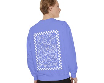 Hand-Drawn Shark Tooth Comfort Colors Sweatshirt