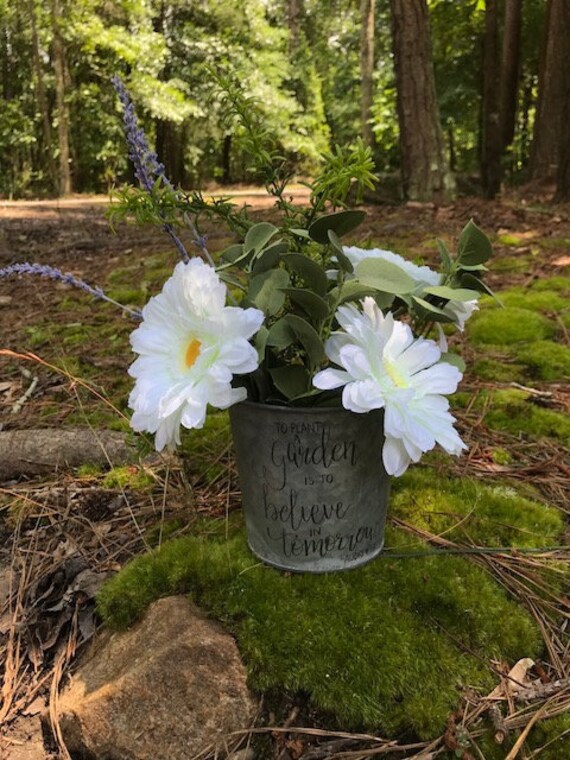 Galvanized Planter Flower Pot Planter To Plant A Etsy