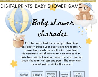 Baby Shower Game | CHARADES Baby Shower Game | Girl Baby Shower Games | Boy Baby Shower Games | Printable Baby Shower Games | Digital Prints