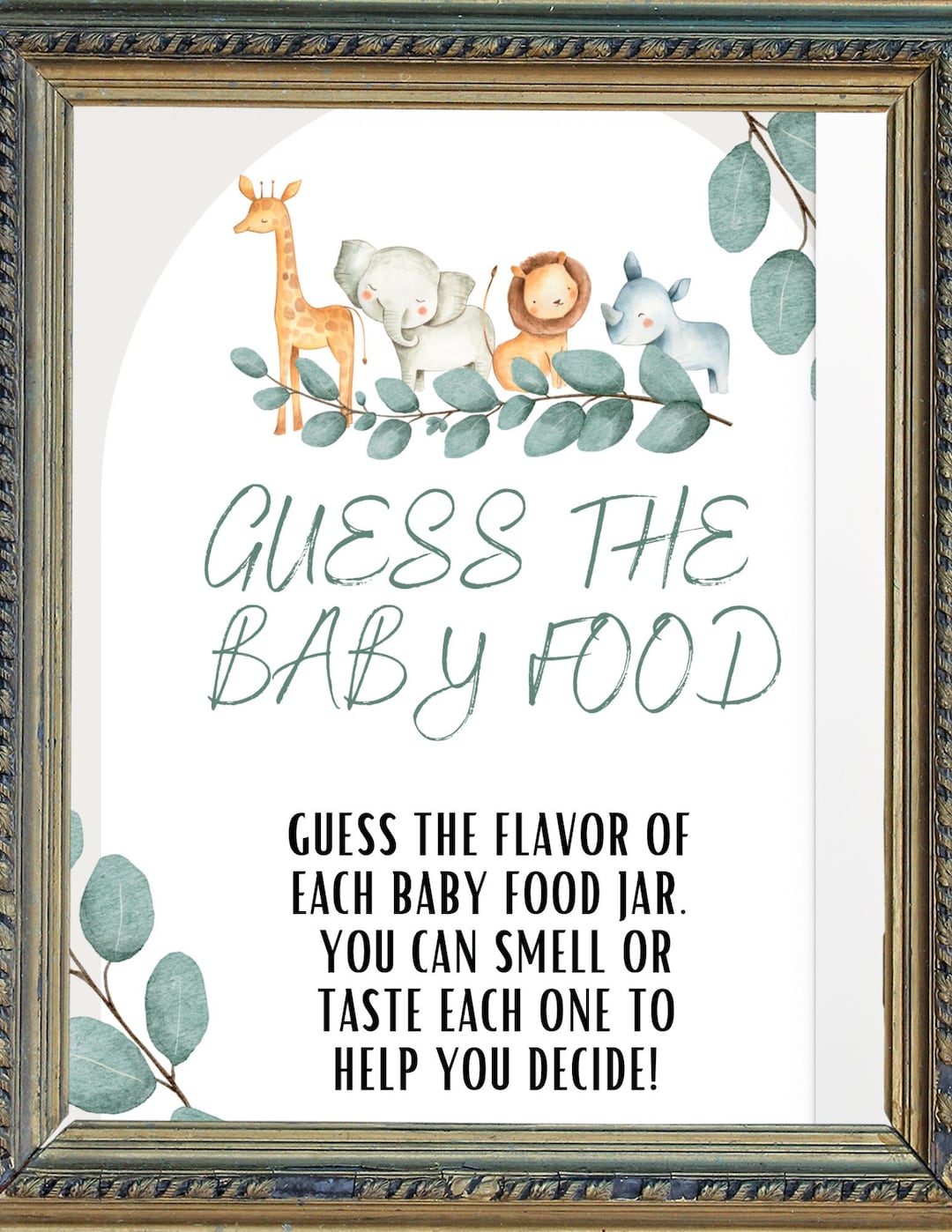Baby Shower Game GUESS the BABY FOOD, Baby Shower Game Baby Shower
