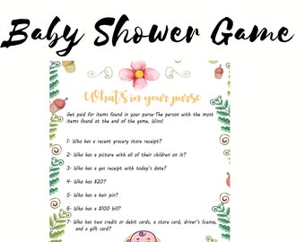 Baby Shower Games | What's in Your Purse Baby Shower Game | Baby Shower Games Girl | Baby Shower Games Boy | Baby Shower Games Printable