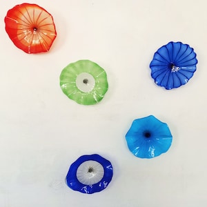 Set of 5 pcs Hand Blown Glass Wall Sculpture