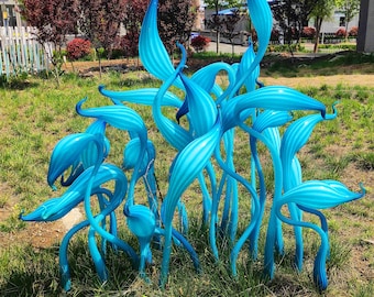 Extra Large Garden Public Space Glass Art Spire Sculpture