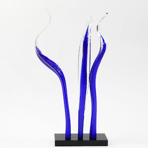 Art Blown Glass Twisted Stem Sculpture