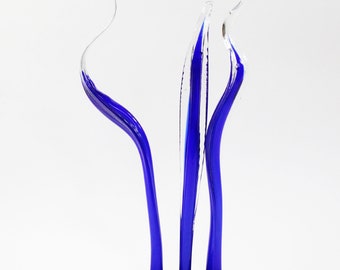 Art Blown Glass Twisted Stem Sculpture