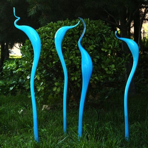 Outdoor Garden Blowing Glass Art Spiral Sculpture