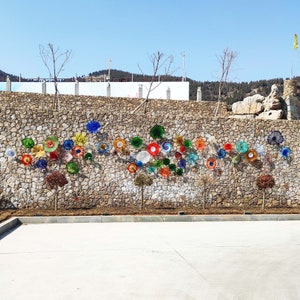 Giant Outdoor Hand Blown Wall Mounted Glass Art Sculpture