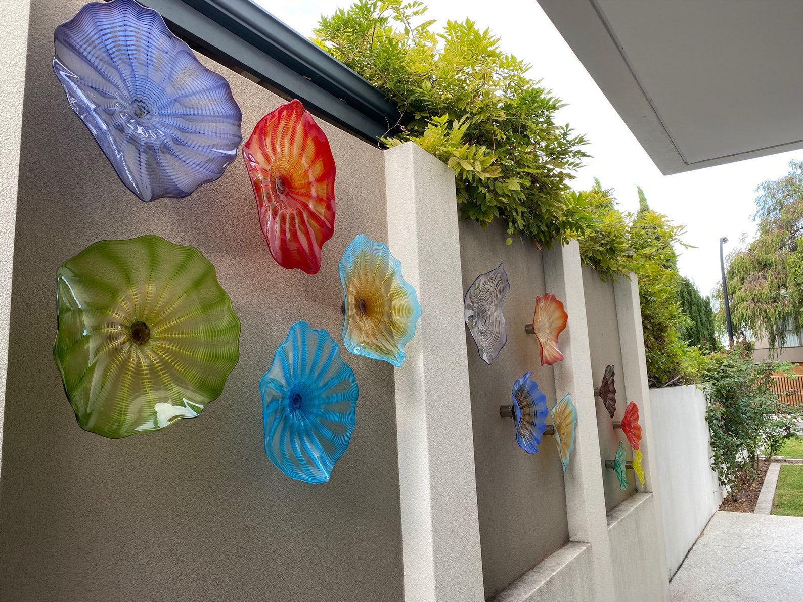 Outdoor Glass Wall Art Platter Sculpture Etsy