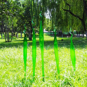 Hand Blown Glass Art Spire Sculpture for Yard Garden Decor