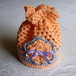 Petite pochette cadeau en coton pour bijoux de 11 x 10 cm (4,3 x 3,9 pouces) crochetée à la main pour bijoux en argent