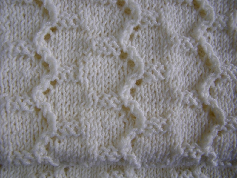 Baby Blanket Soft Pure Merino Wool White Hand Knitted and Crocheted ...