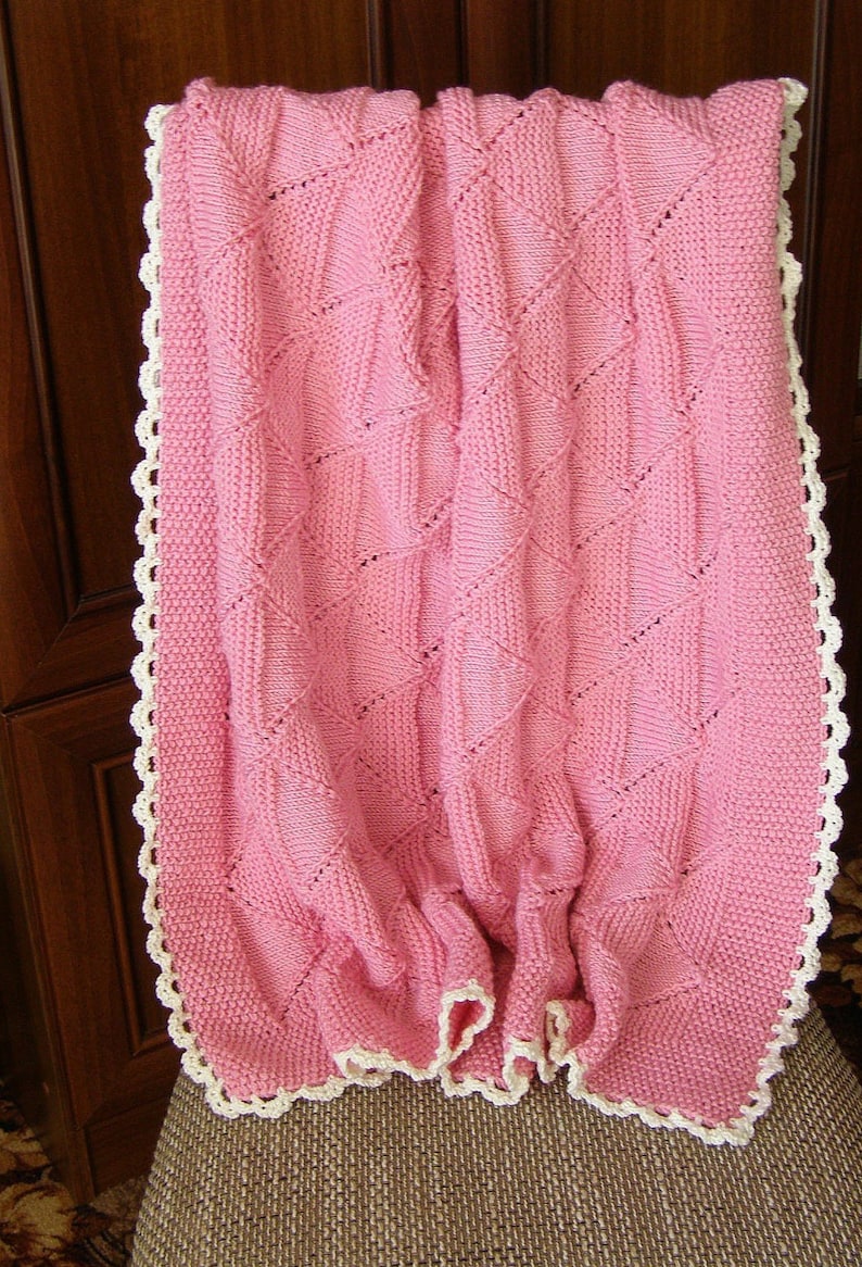 newborn blanket girl blanket,gift for baby girl natural wool baby blanket gift for newborn hand knitted pink merino wool Baby blanket