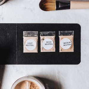 Mineral Foundation Samples Light Range - Full Coverage Natural Mineral Makeup for Women, Nontoxic, Hypoallergenic, Fragrance Free