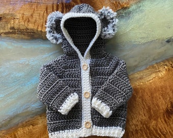 Pull ours koala, pull pour bébé, sweat à capuche, cadeau de baby shower, tenue unisexe pour bébé, veste pour bébé, cadeau personnalisé pour bébé, veste pour bébé ours koala