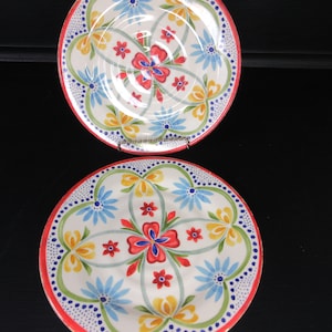 Melamine Salad Plates Better Homes and Garden Talavera style 2 8.5&quot; excellent used condition