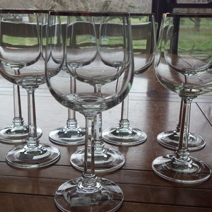 Crystal Wine Glasses with Gold Trim on a 6 side stem Made in Germany 8 13 ounce nwot