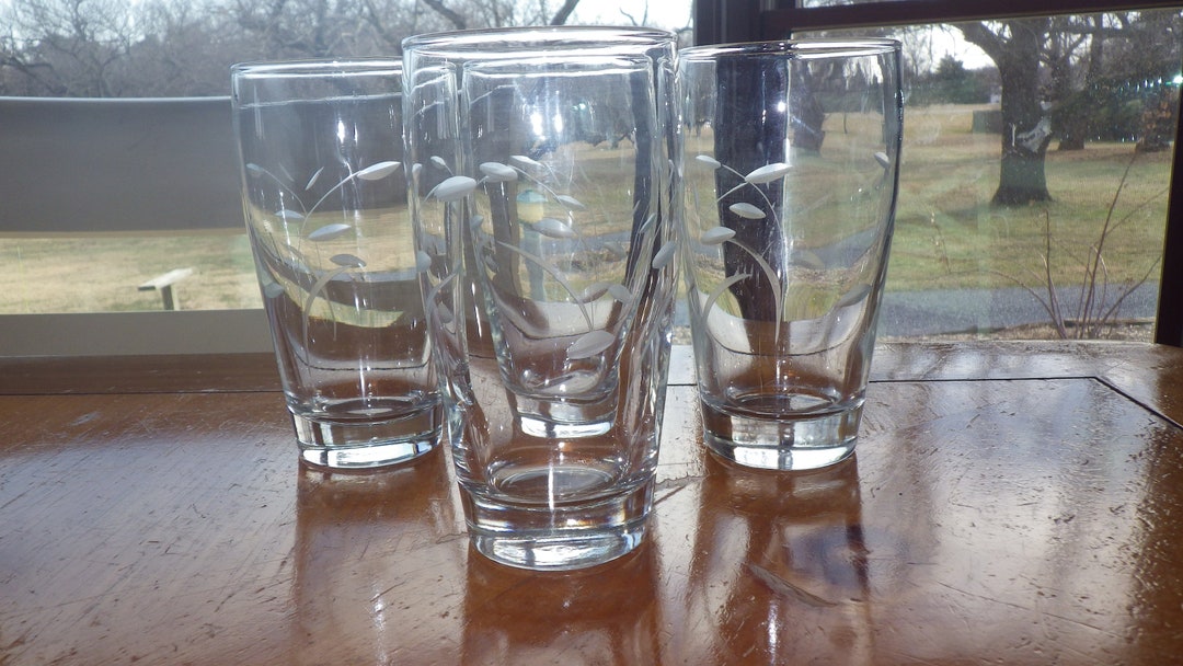 Libbey Glass Company Windswept 14 Oz Glasses Tumblers 4 - Etsy