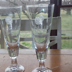 Etched Pilsner Glasses Beer Glasses Pint glasses footed beer glasses 2 12oz stem