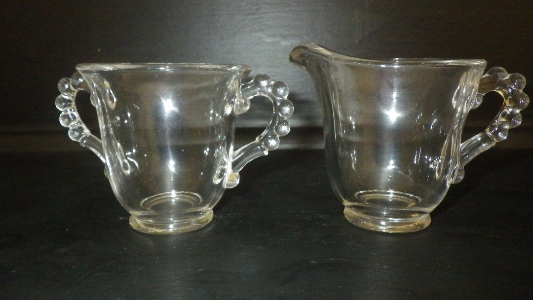 Vintage Boopie Candlewick Open Sugar and Creamer Set Etsy