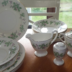 Vintage Homer-beachlin-serviesset Eggshell Georgisch servies 4 zonder kopjes, circa 1949