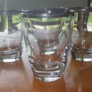 Vintage Libbey Juice Glasses platinum trim 4 6 oz flat weighted bottom glasses