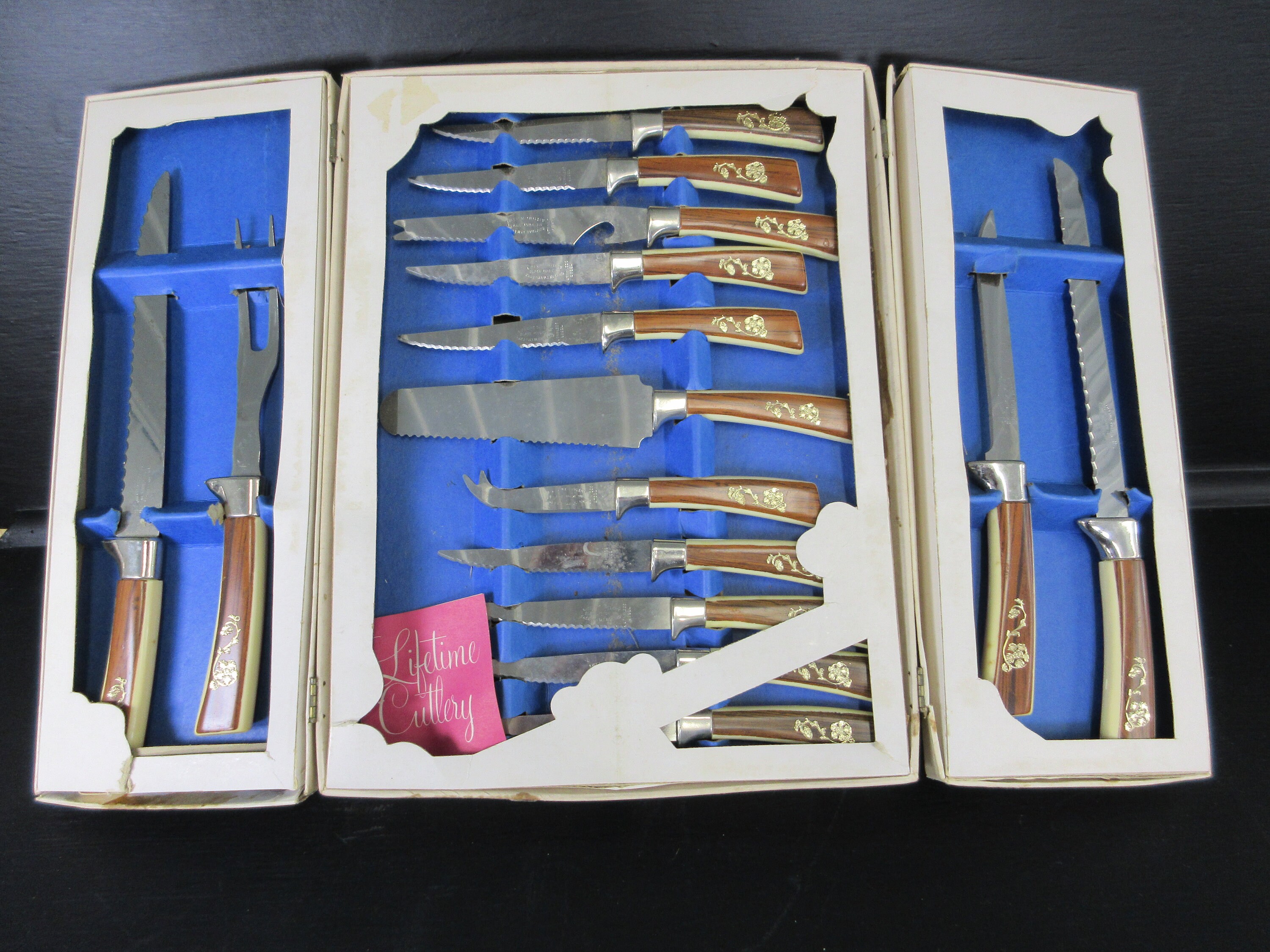 Vintage 19 Pc Golden Prestige Cutlery Set Knife Set Sheffield