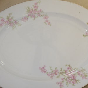 Vintage Noritake 14" Oval Platter white pink flowers Mystery #17 patten