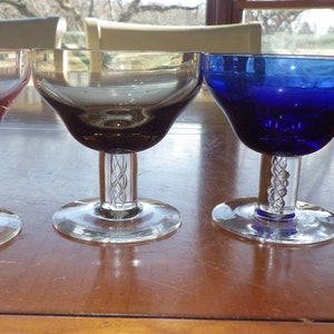 Colorful Cordial Liqueur Glasses Air twist stems elegant stems 4 4 ounce glasses