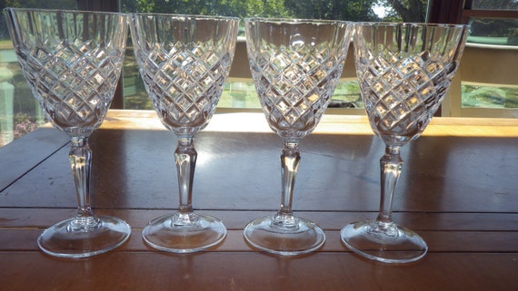 Colored Crystal Wine Glass Set of 6, Large Stemmed 12 oz Glasses