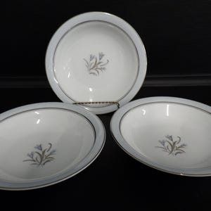 Vintage Noritake Fine China Soup bowls coupe soup bowls 3 7.25&quot; platinum rimmed