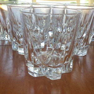Clear whiskey glasses cathedral style base 6 9 ounce old fashioned juice glasses