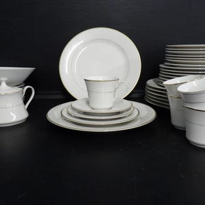 Vintage Gold Herald China Dinnerware Set: 43 Piece Service for 8