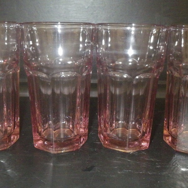 Pink Juice Glass Etsy