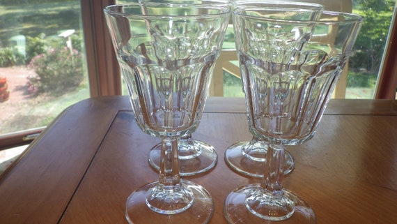 Libbey Duratuff Gibraltar Cafe Clear Wine glasses 4 8 ounce stems 