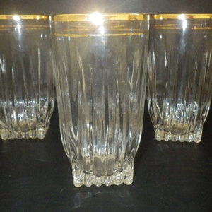 Vintage Bundesglas Park Ave Juice Gläser Goldverzierung 6 5 Unzen kurze Becher
