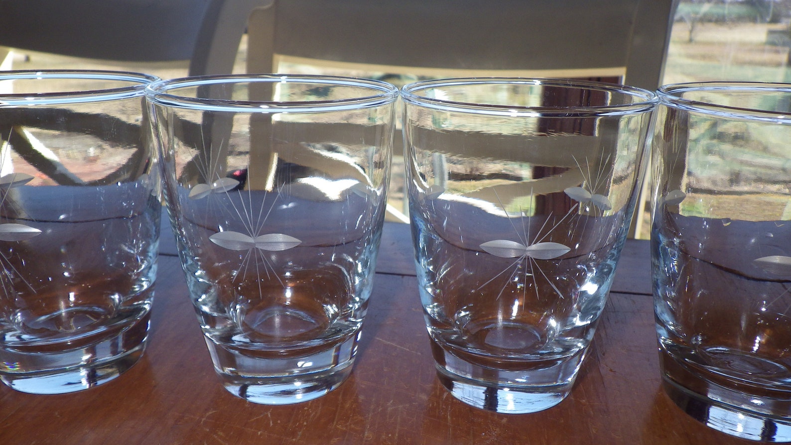 Heavy Cut Crystal Highball Glasses Tumblers Weighted Bottom Heavy 4