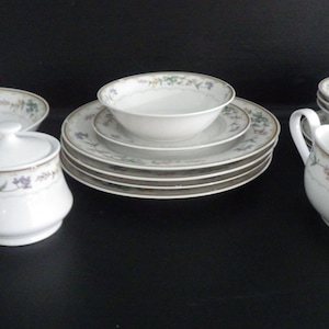 Stoneware Dinnerware Set Bellegarden by Citation s/4 Gravy Boat Sugar serving bw