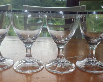Cordial glazen aperitiefstelen heldere kom platina afwerking 4 3 oz stervoetstelen