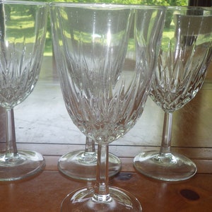 Water Goblets Glasses in Diamant pattern by Cristal D&#39;Arques made in the USA